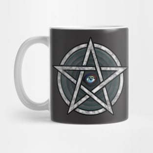 Eye in Pentagram for Protection - Marble Mug